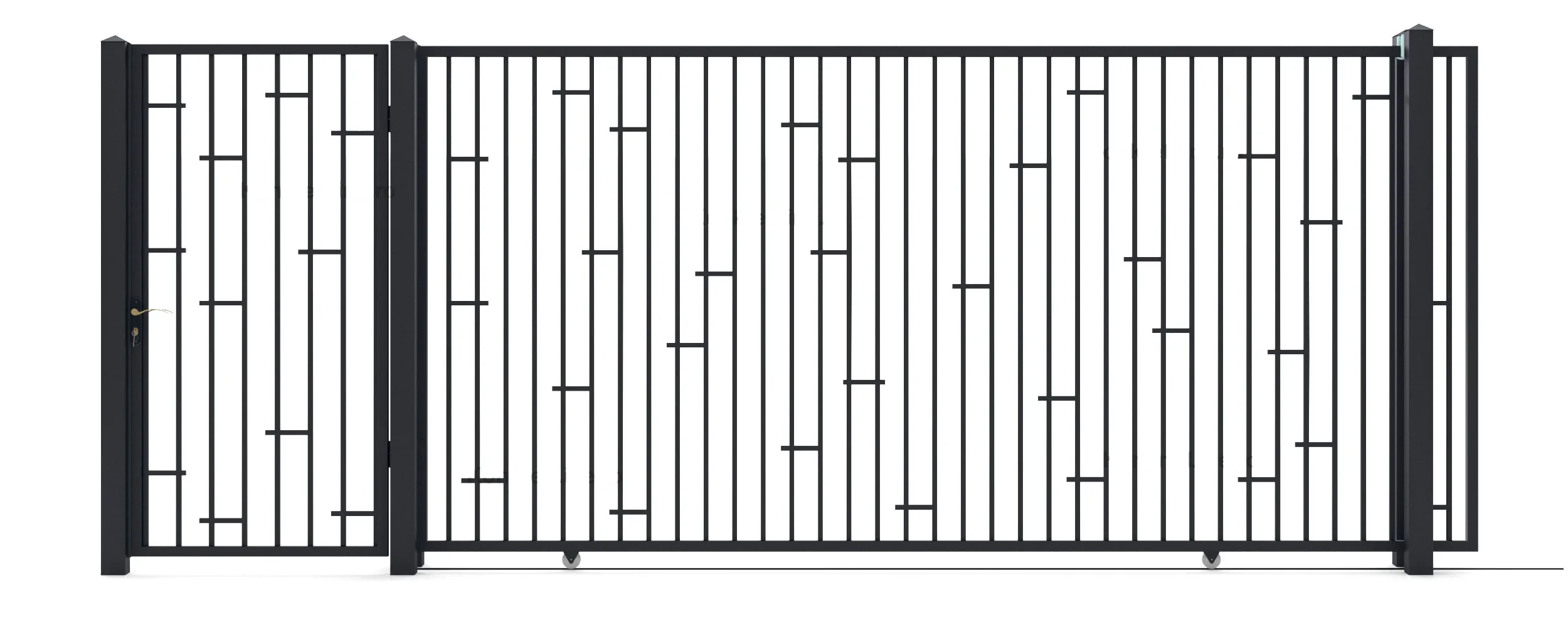 Metalltore Spike (KP119) — Einfahrtstor und Gehtür