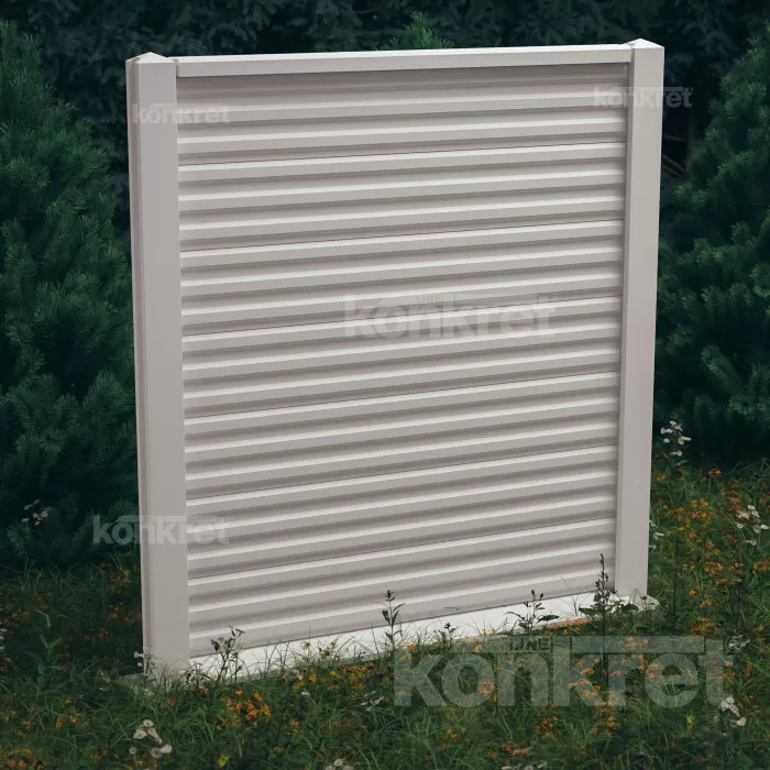 Betonzaun Liner (KM100), Höhe 210 cm, weiß (Premium)