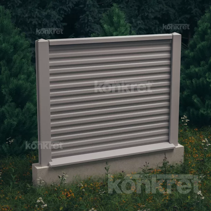 Betonzaun Liner (KM100), Höhe 150 cm, grau (Standard)