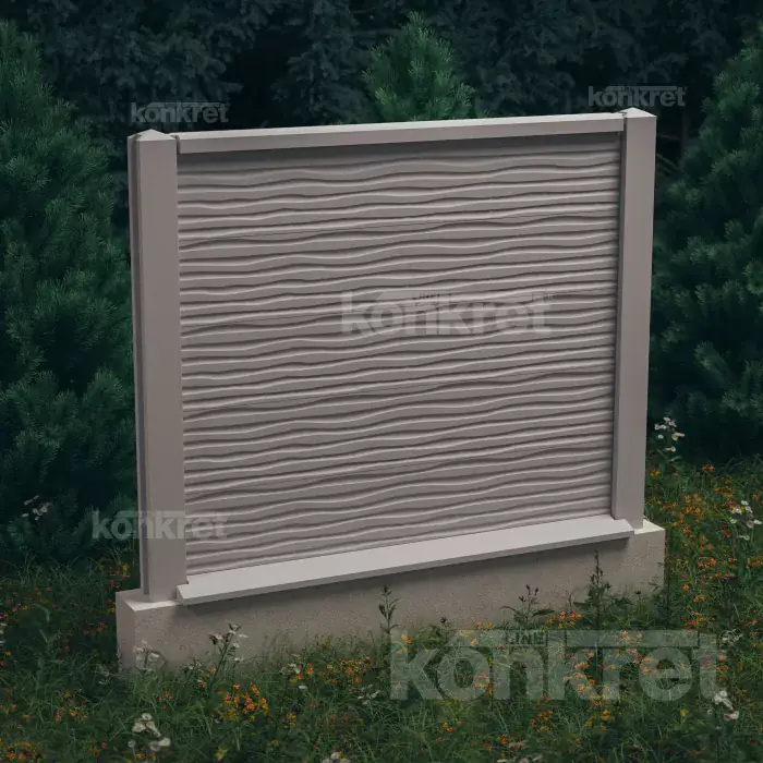 Betonzaun Dune (KM201), Höhe 150 cm, grau (Standard)