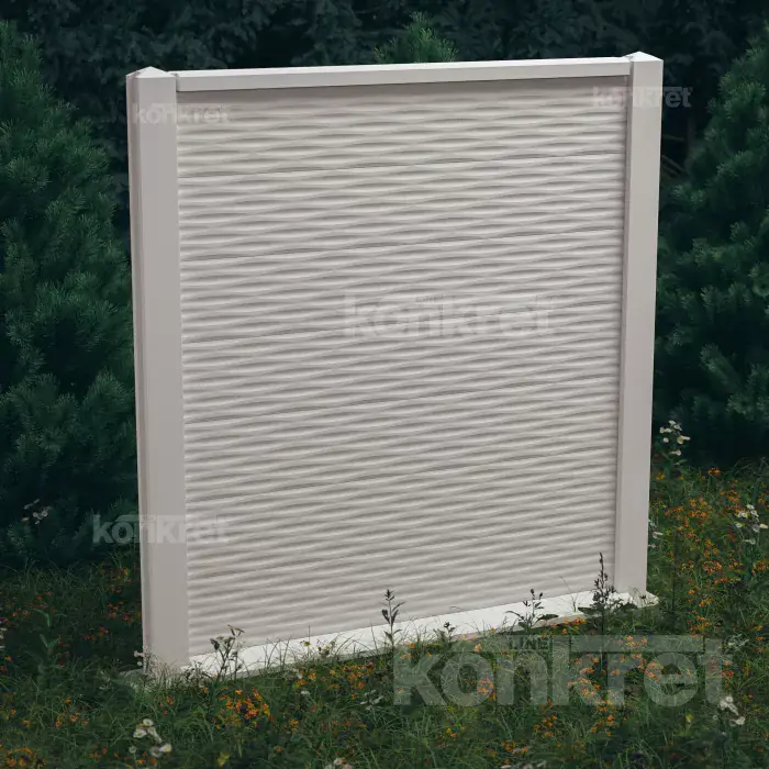 Betonzaun Ocean (KM202), Höhe 210 cm, weiß (Premium)