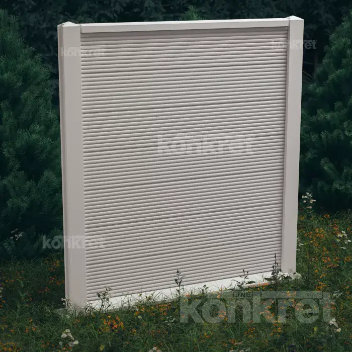 Betonzaun Waves (KM207), Höhe 210 cm, weiß (Premium)