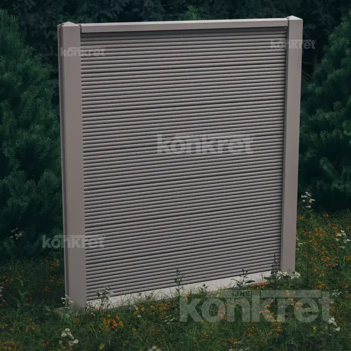 Betonzaun Waves (KM207), Höhe 210 cm, grau (Standard)