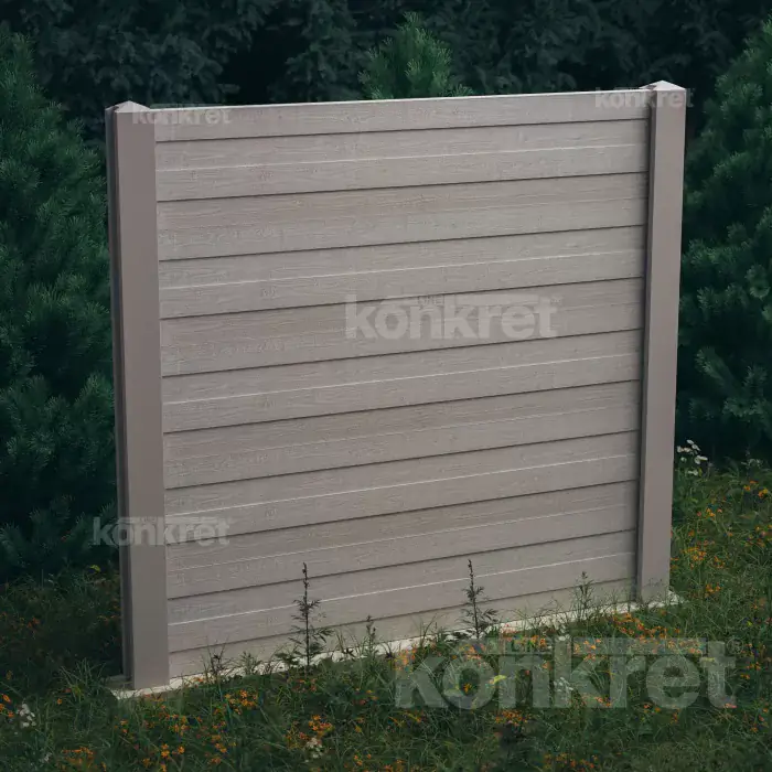 Betonzaun Cedar (KM302), Höhe 200 cm, grau (Standard)