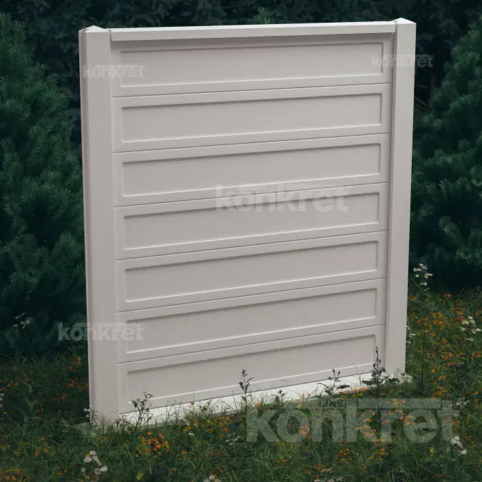 Betonzaun Grande (KV102), Höhe 210 cm, weiß (Premium)