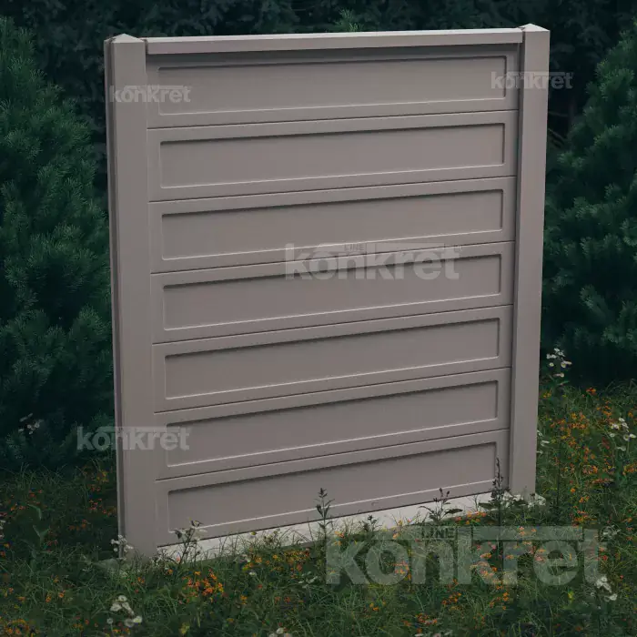 Betonzaun Grande (KV102), Höhe 210 cm, grau (Standard)