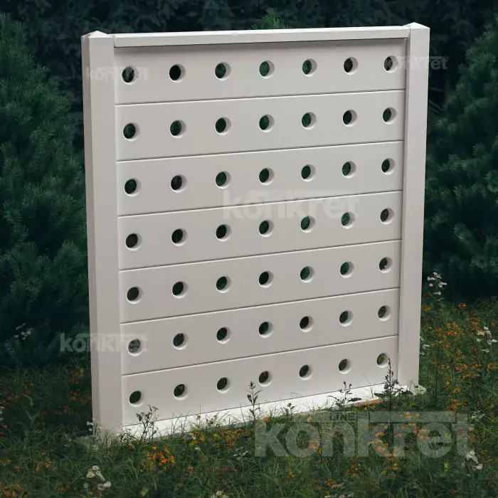 Betonzaun Lights (KV202), Höhe 210 cm, weiß (Premium)