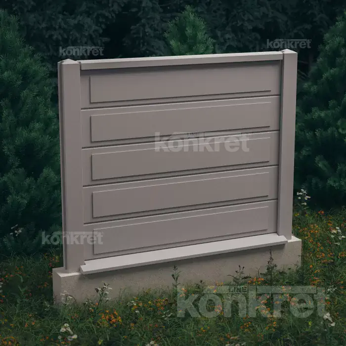 Betonzaun Nova (KS402), Höhe 150 cm, grau (Standard)