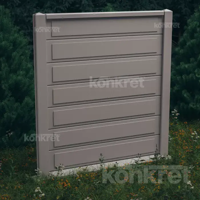 Betonzaun Nova (KS402), Höhe 210 cm, grau (Standard)