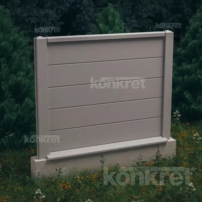Betonzaun Simple (KV100), Höhe 150 cm, grau (Standard)