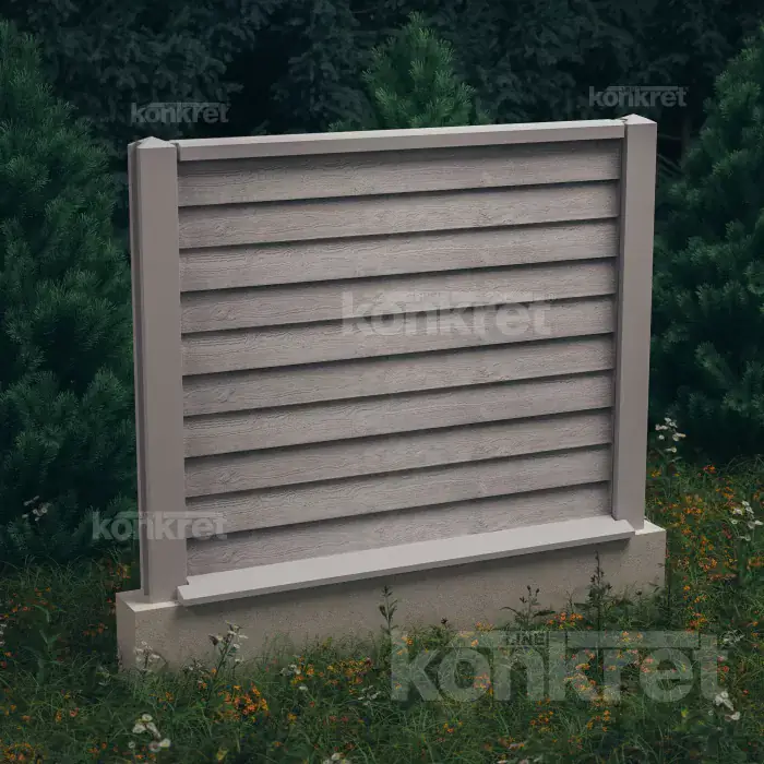 Betonzaun Timberlap (KT104), Höhe 150 cm, grau (Standard)