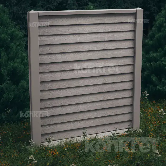 Betonzaun Timberlap (KT104), Höhe 210 cm, grau (Standard)