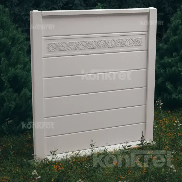 Betonzaun Traditional (KV111), Höhe 210 cm, weiß (Premium)