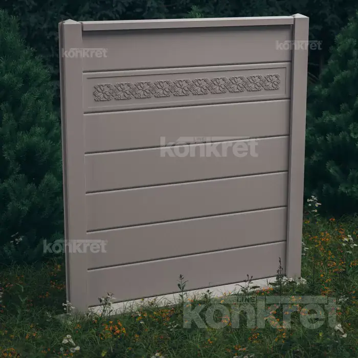 Betonzaun Traditional (KV111), Höhe 210 cm, grau (Standard)