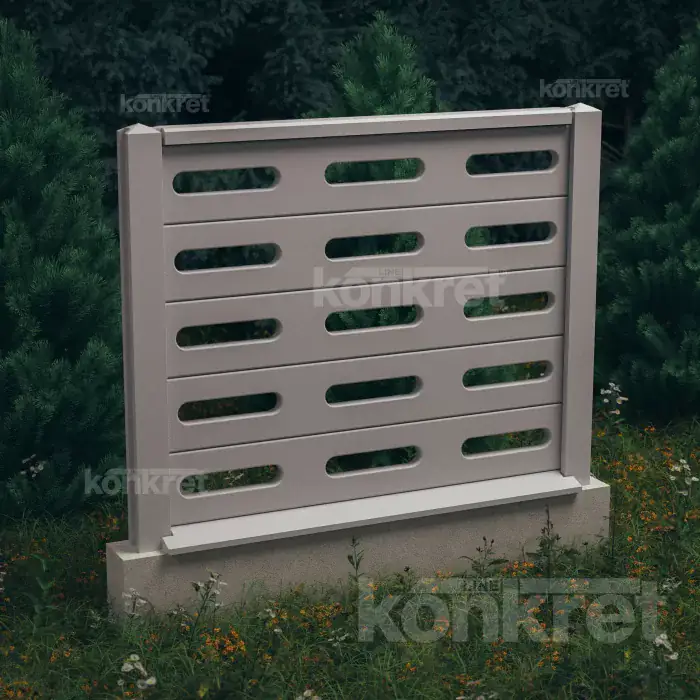Betonzaun Visio (KV201), Höhe 150 cm, grau (Standard)